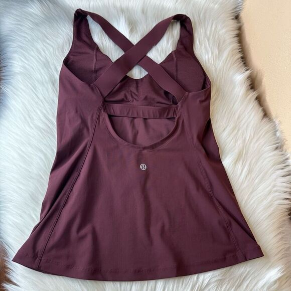 Lululemon Long Breath 2-In-1 Tank In Redwood / Auburn Size 4 - Picture 8 of 10